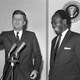 President Kwame Nkrumah of Ghana and president John F. Kennedy at a news conference in the White House on March 8, 1961.